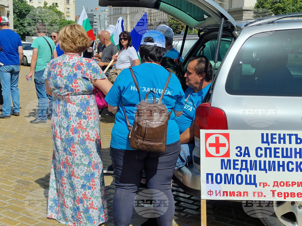 Национален синдикат „Защита" - медици спешна помощ - протест