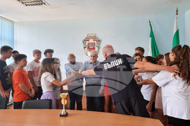 Разград - общинска администрация - баскетболисти - среща