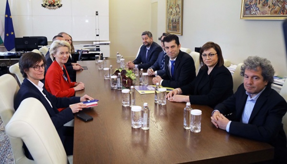 PM Petkov, Ruling Coalition Representatives Meet with EC President Ursula von der Leyen