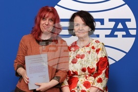 Национален пресклуб на БТА-София - връчване на благодарствени адреси