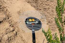 Румънец изпържи яйца без огън на слънце, за да докаже колко е горещо