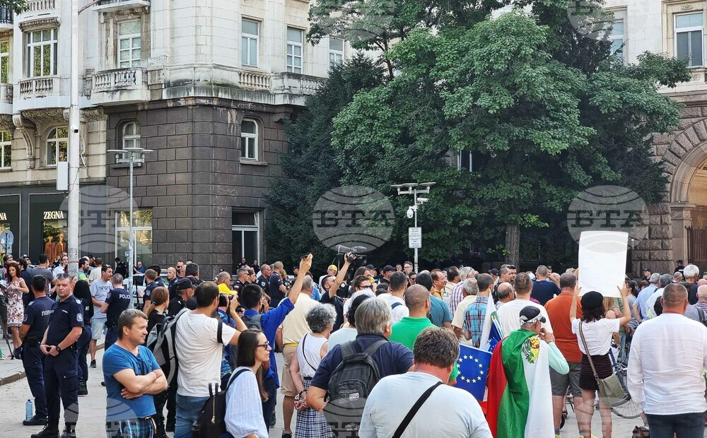 Два протеста се провеждат пред президентството, единият - с искане за оставката на Румен Радев, а другият - за провеждане на референдума за еврото
