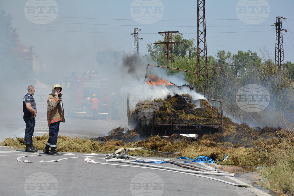 Хасково - камион - пожар