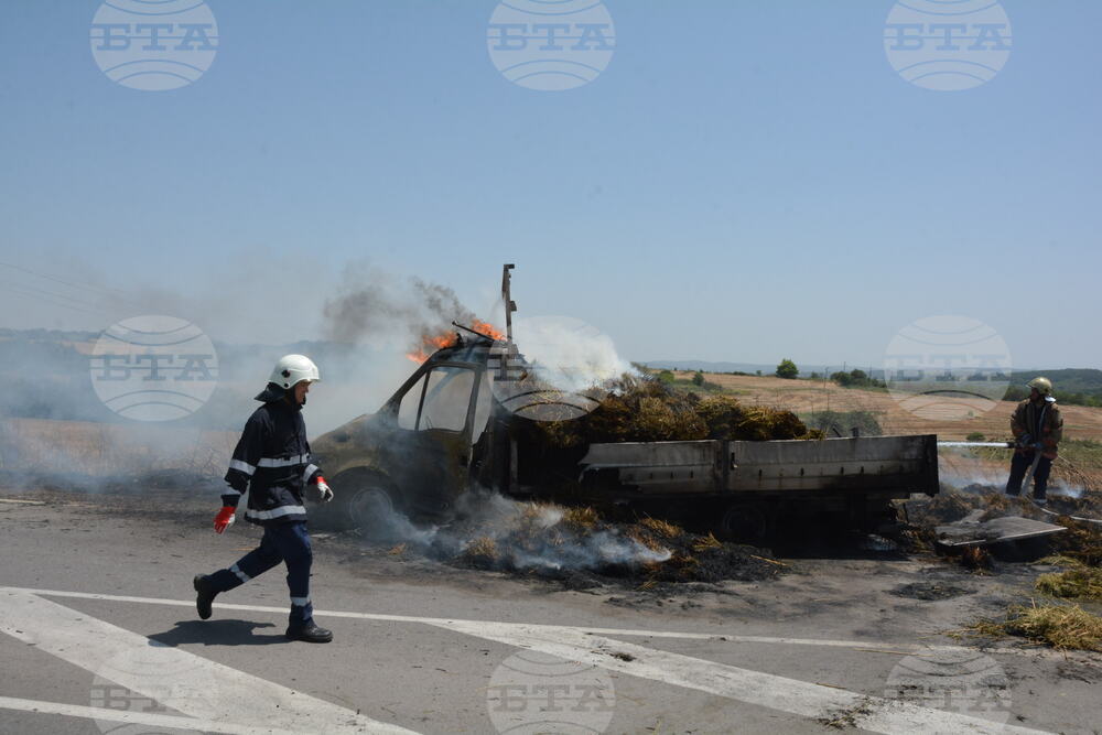 Хасково - камион - пожар