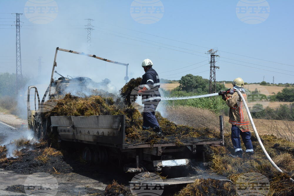 Хасково - камион - пожар