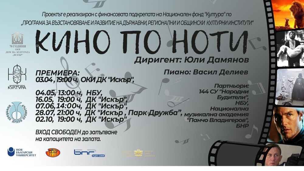 Столична община: "Кино по ноти" със Софийския духов оркестър