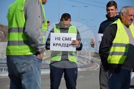 Благоевград - пътностроителни фирми - протест