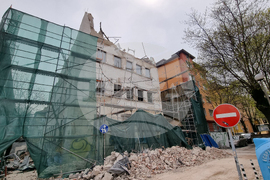 Улица "Оборище" -  паднала фасада - инцидент