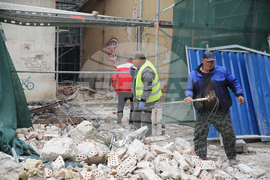 Улица "Оборище" -  паднала фасада - инцидент