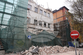 Улица "Оборище" -  паднала фасада - инцидент