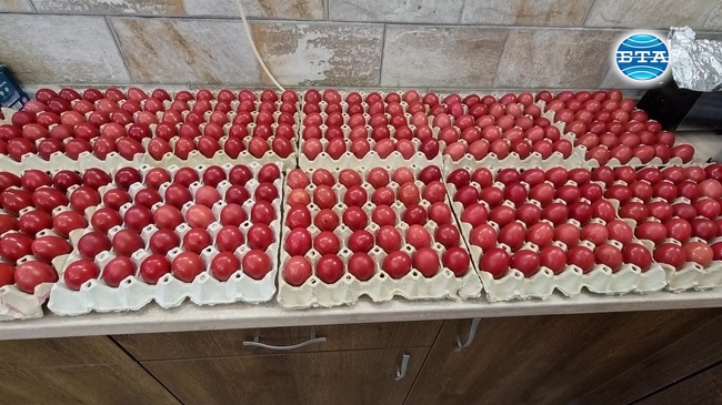 Доброволци боядисват в червено 2022 яйца в Бачковския манастир