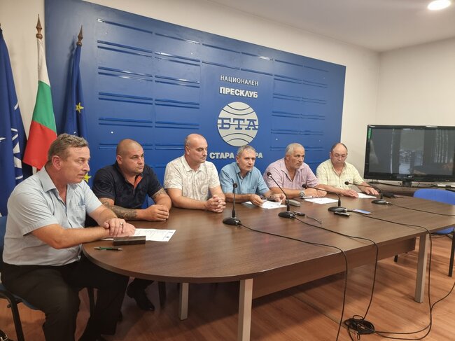 Пресконференция на синдикалните организации на КТ "Подкрепа" и КНСБ в комплекса "Мини Марица-изток"