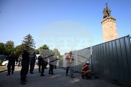Soviet Army Monument fenced off