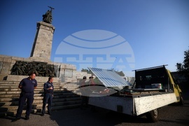Soviet Army Monument fenced off