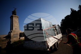 Soviet Army Monument fenced off