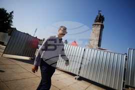 Soviet Army Monument fenced off