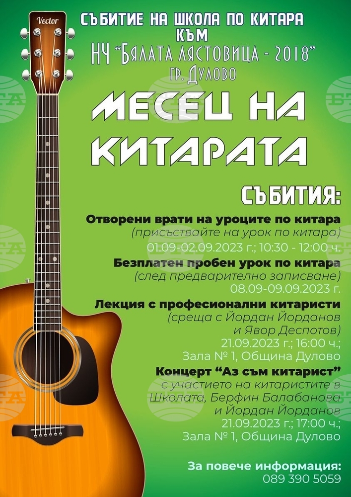 Дуловско читалище организира "Месец на китарата"