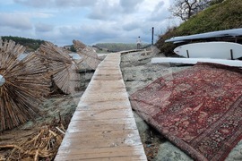 Царево - плаж Арапя - обилни дъждове - щети