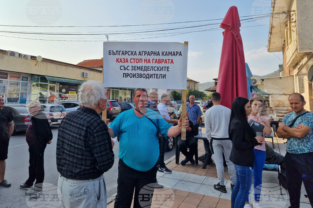 Кресна - земеделски производители - протест