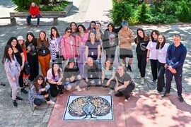 Пловдив - ученици - стенописно пано