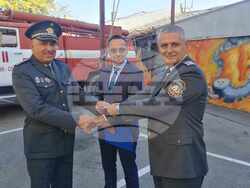 Сливен, комисар Владимир Демирев (ляво), гл. комисар Александър Джартов, комисар Денчо Чомаков (дясно) снимка:ОДМВР