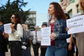 Бургас - културни дейци - протест