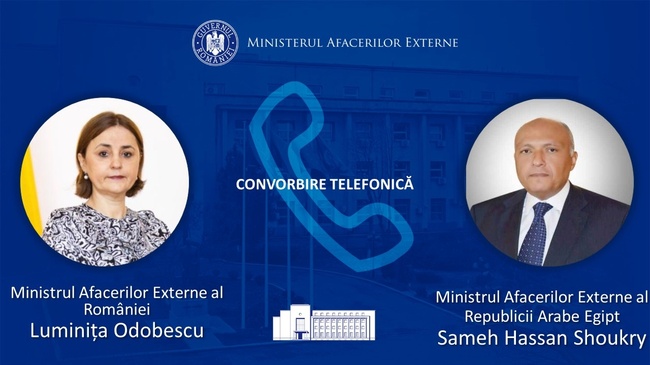 Министрите на външните работи на Румъния и Египет обсъдиха в телефонен разговор положението на румънските граждани в ивицата Газа