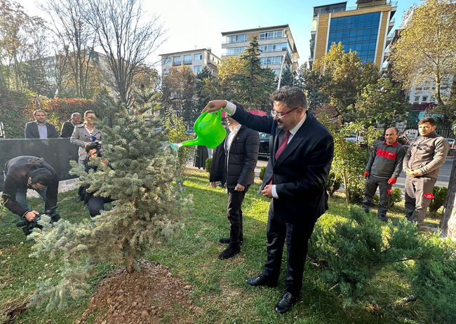 BTA Director General Takes Part in Tree Planting in Front of Anadolu Agency's Headquarters as Greeting for Turkish Republic's 100th Anniversary