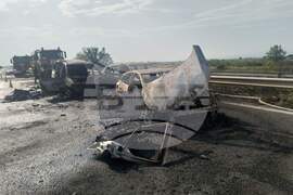 Автомагистрала Тракия - пожар - верижна катастрофа