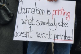 Северна Македония - журналисти - протест