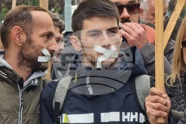 Северна Македония - журналисти - протест