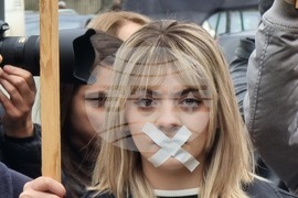 Северна Македония - журналисти - протест