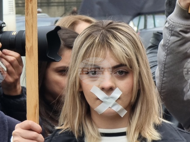 Северна Македония - журналисти - протест