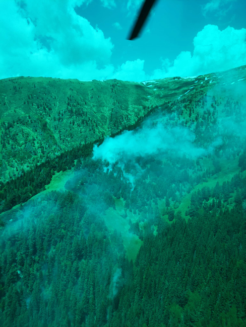 Вертолет „Кугар“ от състава на Военновъздушните сили се включи в потушаването на пожара в Национален парк „Рила“