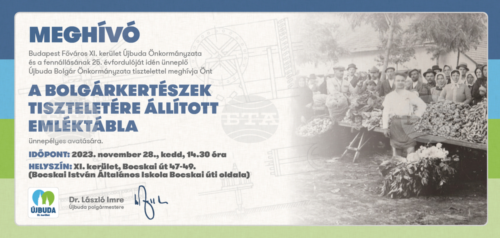 Memorial Tablet in Honour of Bulgarian Gardeners in Budapest to be Unveiled on November 28