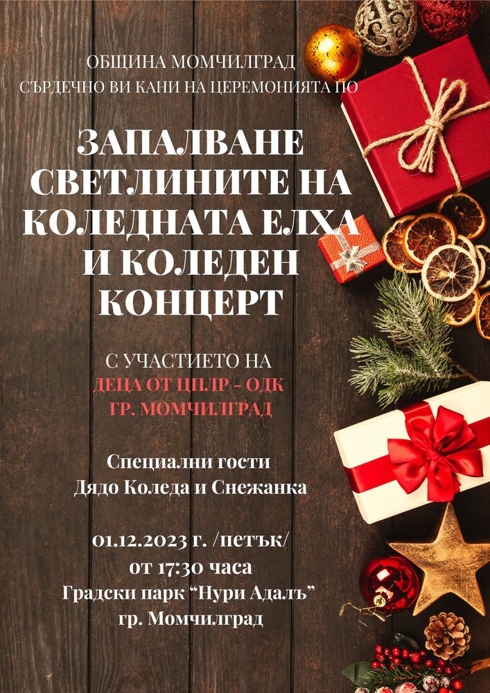 Община Момчилград: Празничната елха в Момчилград ще грейне на 1 декември 