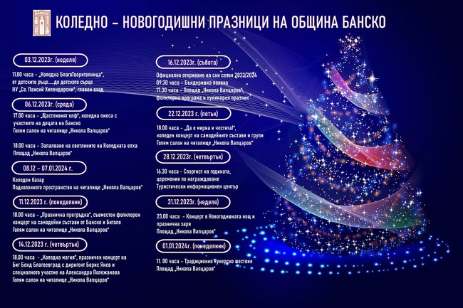 Община Банско: Едно от друго по-интересни събития през декември в Банско