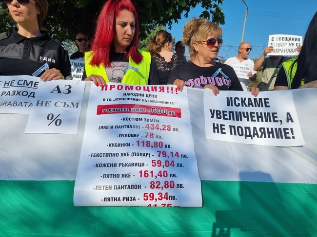 Сливен - надзиратели, полицаи и пожарникари - протест