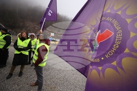 Синдикат "Пътно дело" към КНСБ - протест