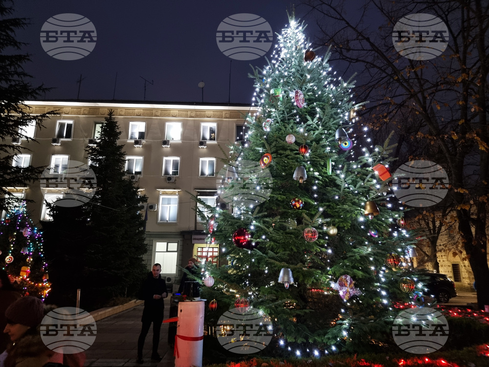 Ямбол - община Тунджа - коледна елха - светлини
