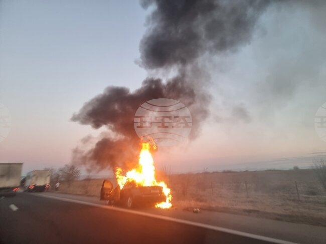 АМ "Тракия" - лек автомобил - пожар