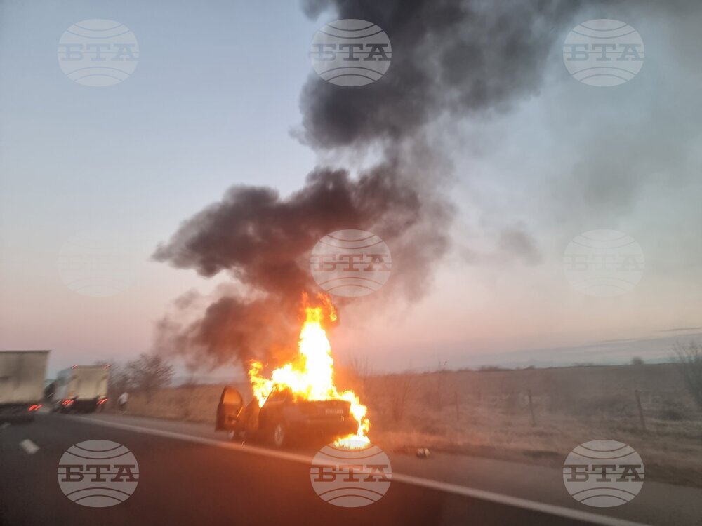 АМ "Тракия" - лек автомобил - пожар