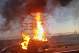 АМ "Тракия" - лек автомобил - пожар