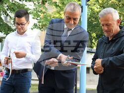 Йордан Йовчев, кметът Илко Стоянов и Александър Личев откриха новоизградена стрийт фитнес площадка в Благоевград