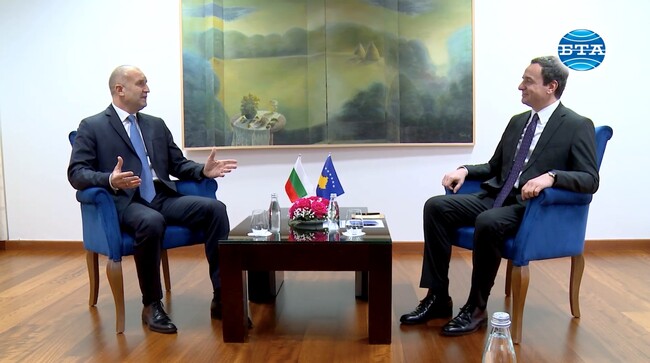 Президентът Румен Радев се срещна с министър-председателя на Косово Албин Курти 