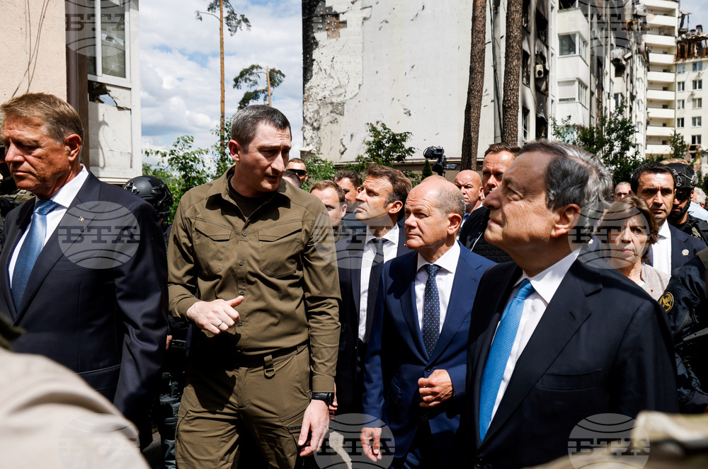 Макрон, Шолц и Драги посетиха Ирпин, град символ на разрушенията в Украйна