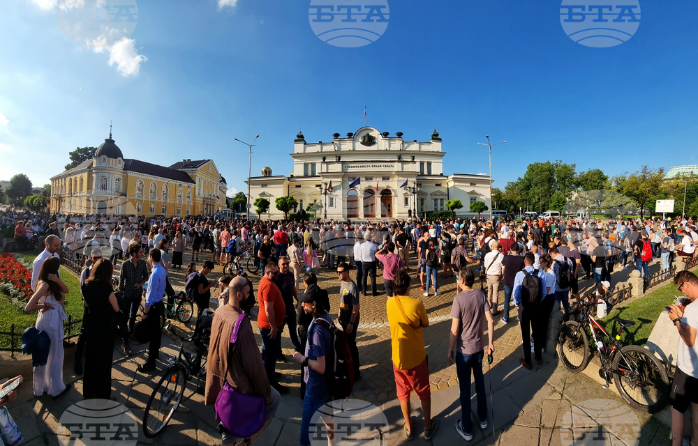 Граждани се събраха на протест пред парламента в подкрепа на отстранения Никола Минчев