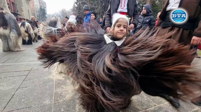 Колорита на сурвакарските игри показаха в първия ден на новата година жители на Разлог в кукерския карнавал „Старчевата“