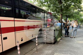 Протестиращи - автобуси