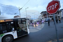 КНСБ - протест на работещите в  градския транспорт